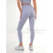 Crossover waist seamless front yoga leggings ankle length form fitting fitness tights