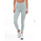 Crossover waist seamless front yoga leggings ankle length form fitting fitness tights
