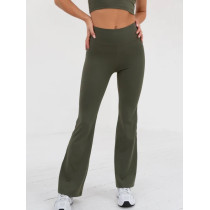 High waist flared yoga pants with back hidden zipper pockets flattering bell bottom leggings