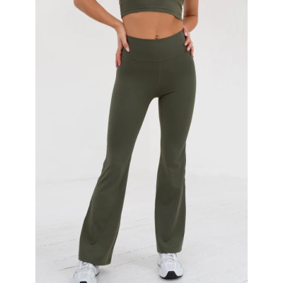 High waist flared yoga pants with back hidden zipper pockets flattering bell bottom leggings