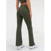 High waist flared yoga pants with back hidden zipper pockets flattering bell bottom leggings