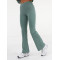 High waist flared yoga pants with back hidden zipper pockets flattering bell bottom leggings