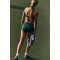 Women's Workout Sets 2 Piece Yoga Outfits High Waisted Biker Shorts and Cross Back Sports Bra Gym Set