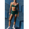 Women's Workout Sets 2 Piece Yoga Outfits High Waisted Biker Shorts and Cross Back Sports Bra Gym Set