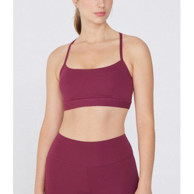 Spaghetti straps medium support sports bra classic cross back yoga bralette