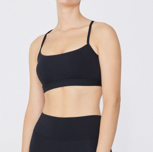 Spaghetti straps medium support sports bra classic cross back yoga bralette