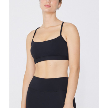 Spaghetti straps medium support sports bra classic cross back yoga bralette