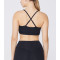Spaghetti straps medium support sports bra classic cross back yoga bralette