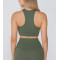 Full coverage racerback sports bra supportive padded crop top