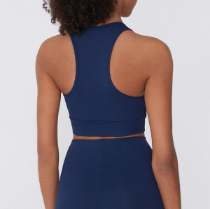 Full coverage racerback sports bra supportive padded crop top