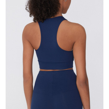 Full coverage racerback sports bra supportive padded crop top