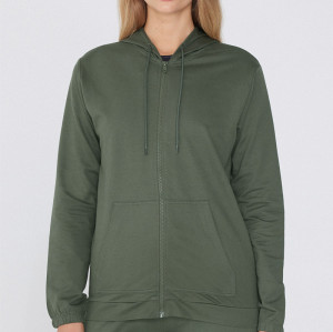 Full zipper hooded jackets cotton blend cozy loungewear hoodies