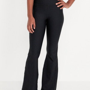 Custom girls yoga flared pants ribbed wide leg pants nylon spandex bell bottom yoga leggings