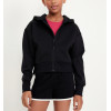 New arrival custom logo girls cropped hoodies zip front fleece cotton hooded jackets