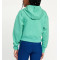 New arrival custom logo girls cropped hoodies zip front fleece cotton hooded jackets