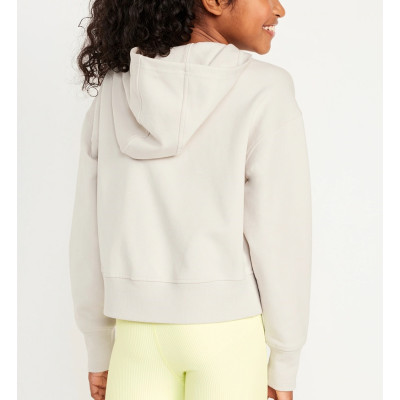 New arrival custom logo girls cropped hoodies zip front fleece cotton hooded jackets