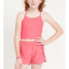 Scoop neck Y shape padded crop top girls longline sports bra with spaghetti straps