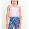 Scoop neck Y shape padded crop top girls longline sports bra with spaghetti straps
