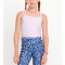 Scoop neck Y shape padded crop top girls longline sports bra with spaghetti straps