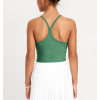 Scoop neck Y shape padded crop top girls longline sports bra with spaghetti straps