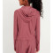 New arrival lightweight performance hoodie for girls side ruched long sleeve hooded t shirts