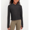 New arrival lightweight performance hoodie for girls side ruched long sleeve hooded t shirts