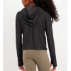 New arrival lightweight performance hoodie for girls side ruched long sleeve hooded t shirts