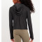 New arrival lightweight performance hoodie for girls side ruched long sleeve hooded t shirts