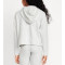 Cropped rib cotton cozy hoodies for girls loose fit drop shoulder cute sweatshirts with hood