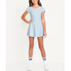 Girls short sleeve athletic dress crew neck contrast trim one piece tennis dress for girls