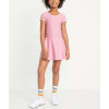 Girls short sleeve athletic dress crew neck contrast trim one piece tennis dress for girls
