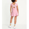Girls short sleeve athletic dress crew neck contrast trim one piece tennis dress for girls