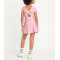 Girls short sleeve athletic dress crew neck contrast trim one piece tennis dress for girls