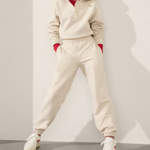 Girls comfy cotton fleece sweatpants with side pockets solid color everyday joggers