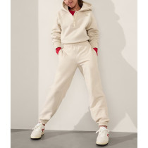 Girls comfy cotton fleece sweatpants with side pockets solid color everyday joggers