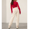 Girls comfy cotton fleece sweatpants with side pockets solid color everyday joggers