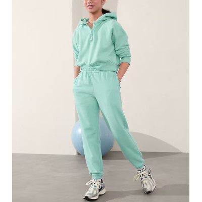 Girls comfy cotton fleece sweatpants with side pockets solid color everyday joggers