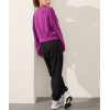 Crewneck loose fit long sleeve cropped sweatshirts with thumbhole cotton fleece pullovers