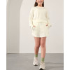 Crewneck loose fit long sleeve cropped sweatshirts with thumbhole cotton fleece pullovers