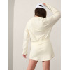 Crewneck loose fit long sleeve cropped sweatshirts with thumbhole cotton fleece pullovers