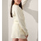 Crewneck loose fit long sleeve cropped sweatshirts with thumbhole cotton fleece pullovers