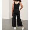 One piece athleisure jumpsuits with side pockets scoop tank wide leg pants with side pockets buttery soft stylish activewear
