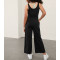 One piece athleisure jumpsuits with side pockets scoop tank wide leg pants with side pockets buttery soft stylish activewear