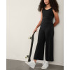 One piece athleisure jumpsuits with side pockets scoop tank wide leg pants with side pockets buttery soft stylish activewear