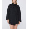 Cotton fleece short length hooded dresses for women adjustable hoodie dress