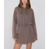 Cotton fleece short length hooded dresses for women adjustable hoodie dress