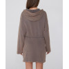 Cotton fleece short length hooded dresses for women adjustable hoodie dress
