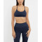 Scoop neck strappy back sports bra with removable padding women's supportive yoga bralette