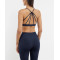 Scoop neck strappy back sports bra with removable padding women's supportive yoga bralette