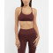 Scoop neck strappy back sports bra with removable padding women's supportive yoga bralette